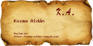 Kozma Aldán névjegykártya