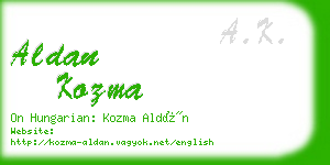 aldan kozma business card